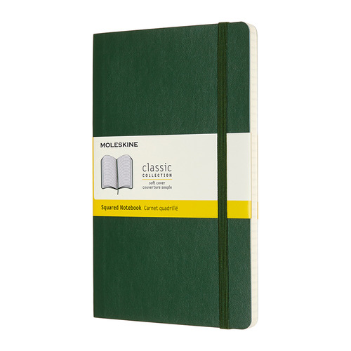 

Блокнот MOLESKINE Classic Soft, 192стр, в клеточку, мягкая обложка, зеленый [qp617k15]