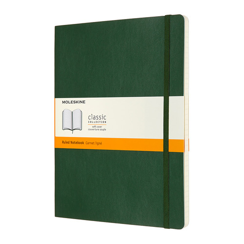 Блокнот Moleskine CLASSIC SOFT XLarge 190х250мм 192стр. линейка мягкая обложка зеленый