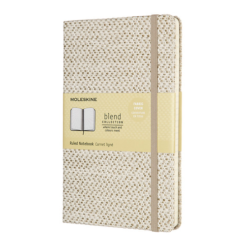 

Блокнот Moleskine LE BLEND 19 Large 130х210мм обложка текстиль 240стр. линейка бежевый/белый