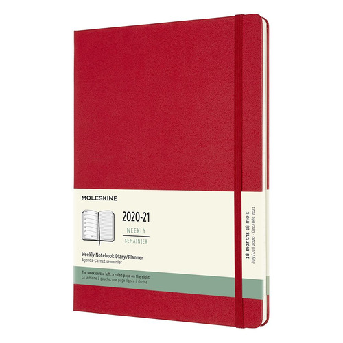 

Еженедельник MOLESKINE Academic WKNT, датированный на 18 месяцев, 208стр, Красный, WKNT