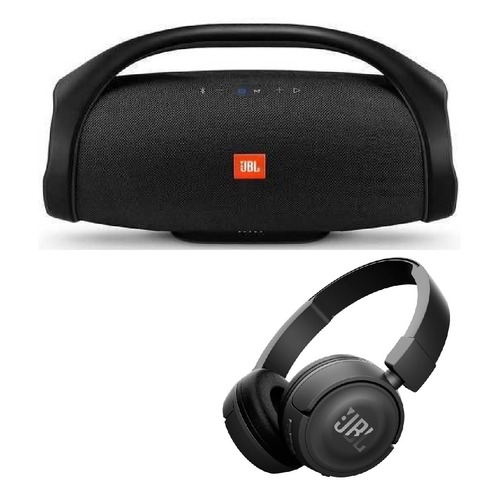 

Портативная колонка JBL Boombox + наушники T450BT, 40Вт, черный