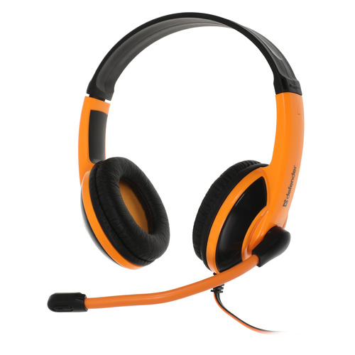 

Гарнитура игровая Defender Warhead G-120, для компьютера и игровых консолей, накладные, черный / оранжевый [64099], Warhead G-120