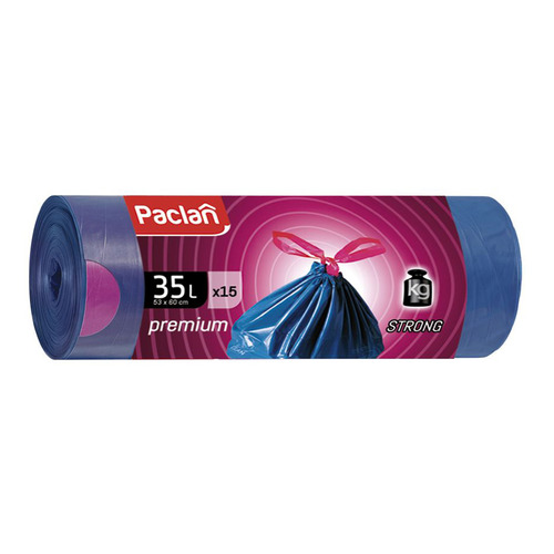 

Пакеты мусорные Paclan Premium 35л 30мкм синий в рулоне (упак.:15шт) (402170) 30 шт./кор., Premium