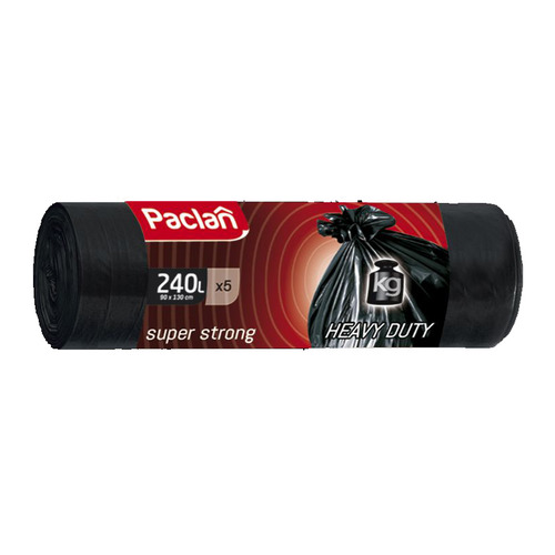 

Пакеты мусорные Paclan Super Strong 240л 30мкм черный в рулоне (упак.:5шт) (402290) 20 шт./кор., Super Strong