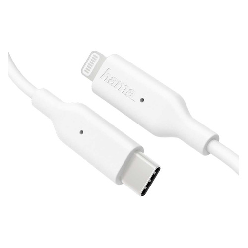 фото Кабель hama mfi, lightning (m) - usb type-c (m), 1м, mfi, белый [00183295]