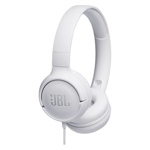 фото Наушники с микрофоном jbl t500, 3.5 мм, накладные, белый [jblt500wht]