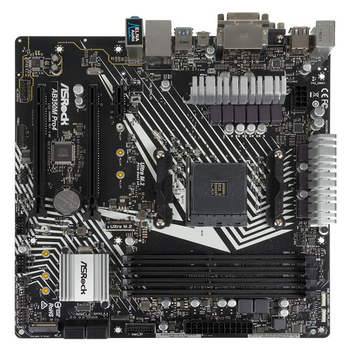 фото Материнская плата asrock ab350m pro4 r2.0, socketam4, amd b350, matx, ret