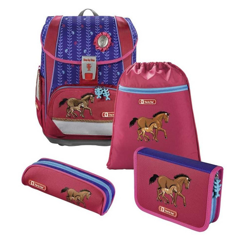 

Ранец Step By Step Light2 Lucky Horses розовый/синий 4 предмета, Lucky Horses