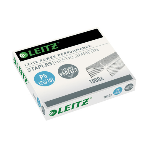 

Упаковка скоб для степлера Leitz Power Performance P5, 25/10, 1000шт, картонная коробка [55740000], Power Performance P5