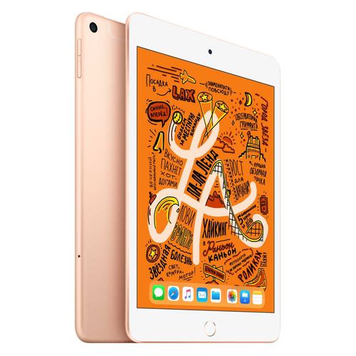 Планшет Apple iPad mini 2019 64Gb Wi-Fi + Cellular MUX72RU/A, 2GB, 64GB, 3G, 4G, iOS золотистый