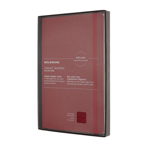 

Блокнот Moleskine Limited Edition, 176стр, в линейку, твердая обложка, красный [lclh31hf1box], Leather