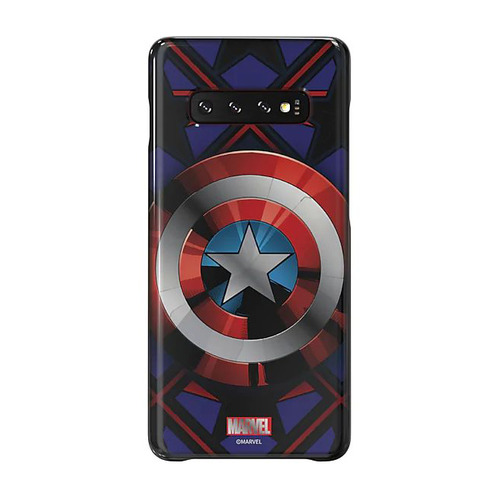 

Чехол (клип-кейс) SAMSUNG Marvel Case CAmerica, для Samsung Galaxy S10+, синий [gp-g975hifghwc]