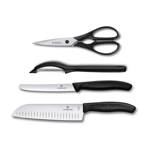 фото Набор ножей кухон. victorinox swiss classic kitchen (6.7133.4g) компл.:4шт черный подар.коробка