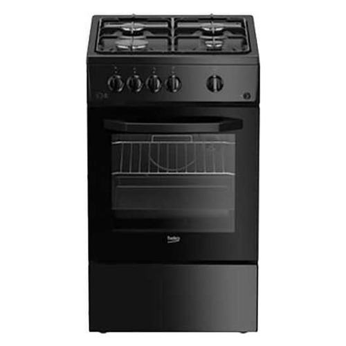 фото Газовая плита beko ffsg52010b, газовая духовка, металлическая крышка, черный