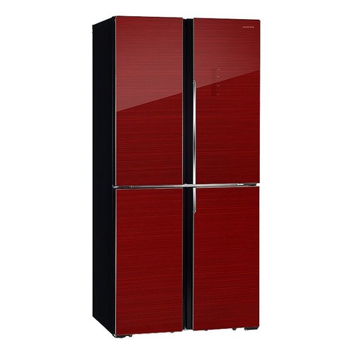 фото Холодильник hiberg rfq-490dx nfgr, трехкамерный, красное стекло