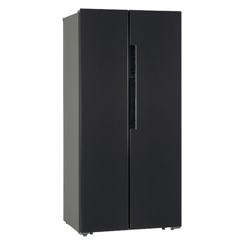 фото Холодильник hiberg rfs-481dx nfxd, двухкамерный, мокрый асфальт