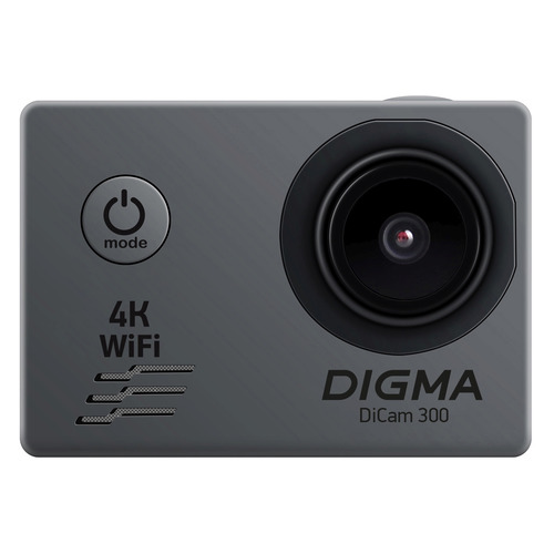Экшн-камера DIGMA DiCam 300 4K, WiFi, серый [dc300]