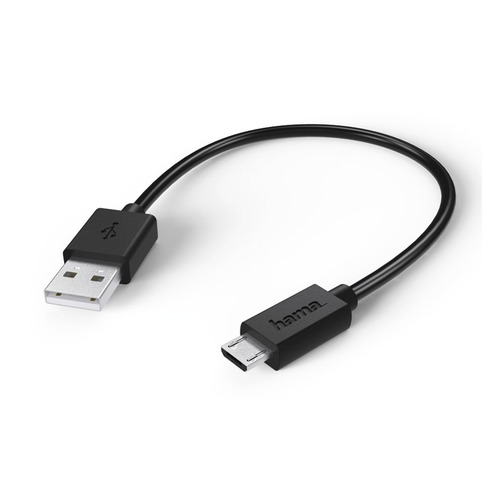 фото Кабель usb hama 00123542, usb a(m) (прямой) - micro usb b (m) (прямой), 0.2м, черный