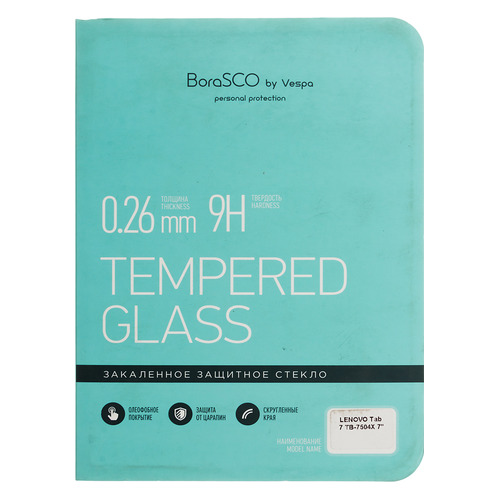 

Защитное стекло BORASCO 36662 для Lenovo Tab 7 TB-7504X, 7", 92 х 186 мм, 1 шт, 36662