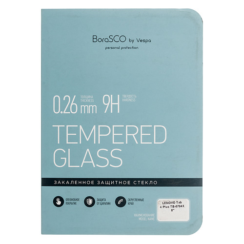

Защитное стекло BORASCO 36663 для Lenovo Tab 4 Plus TB-8704X, 8", 116 х 203 мм, 1 шт, 36663