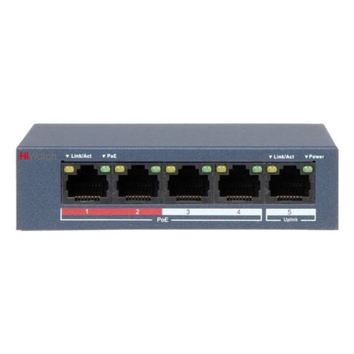 

Коммутатор HiWatch DS-S504P(B) 5x100Mb 4PoE+ 35W неуправляемый, DS-S504P(B)