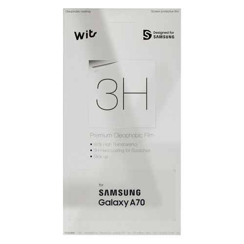 

Защитная пленка для экрана SAMSUNG Wits для Samsung Galaxy A70 прозрачная, 1 шт [gp-tfa705wsatw], Wits