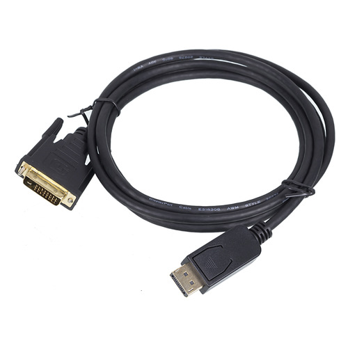 фото Кабель display port displayport (m) - dvi (m), gold , 2м, с подсветкой, черный Noname