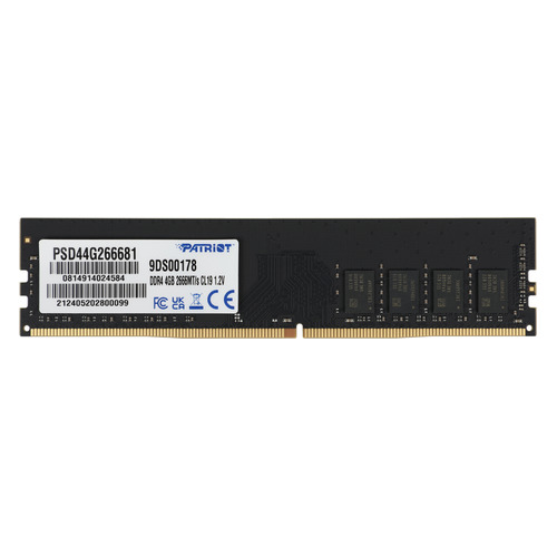 

Модуль памяти Patriot Signature PSD44G266681 DDR4 - 4ГБ 2666, DIMM, Ret, PSD44G266681