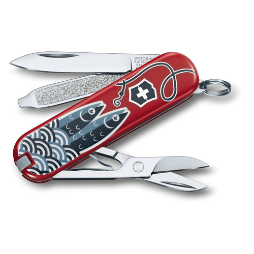 

VICTORINOX Classic LE2019 Sardine Can, 7 функций, 58мм, красный / рисунок