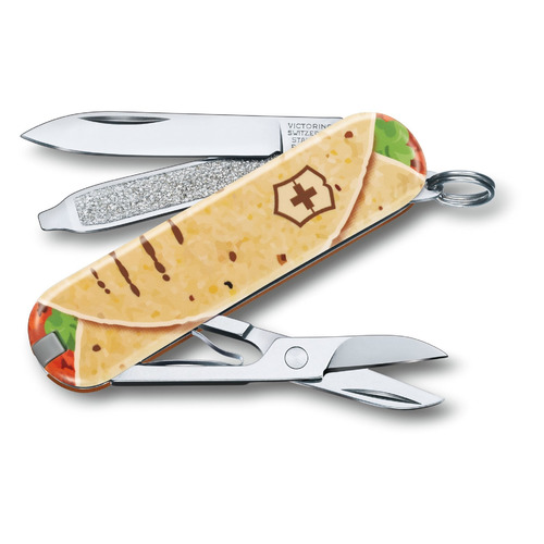 

Складной нож VICTORINOX Classic LE2019 Mexican Tacos, 7 функций, 58мм, бежевый / рисунок, Classic LE2019 Mexican Tacos