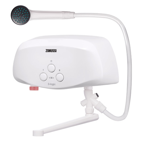 

Водонагреватель Zanussi 3-logic TS, проточный, 6.5кВт, кран и душ, белый [нс-1064840], 3-logic TS