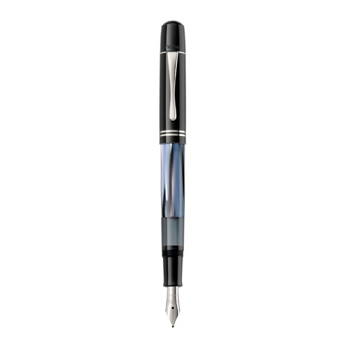 

Ручка перьев. Pelikan Souveraen M101N (PL811606) серый/синий F золото 14K подар.кор., M101N