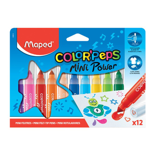 

Упаковка фломастеров Maped Color'Peps Jumbo Mini Power, смываемые, 12 [846612] 12 шт./кор., Color'Peps Jumbo Mini Power