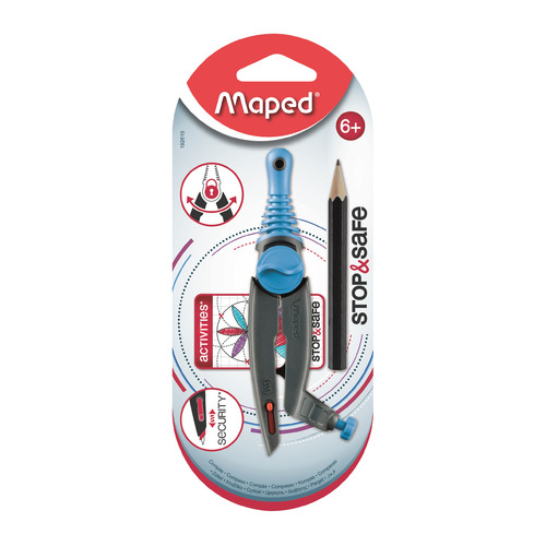 

Упаковка циркулей Maped Stop&Safe, пластиковая штанга/безопасная игла, 12см [192610] 20 шт./кор., Stop&Safe