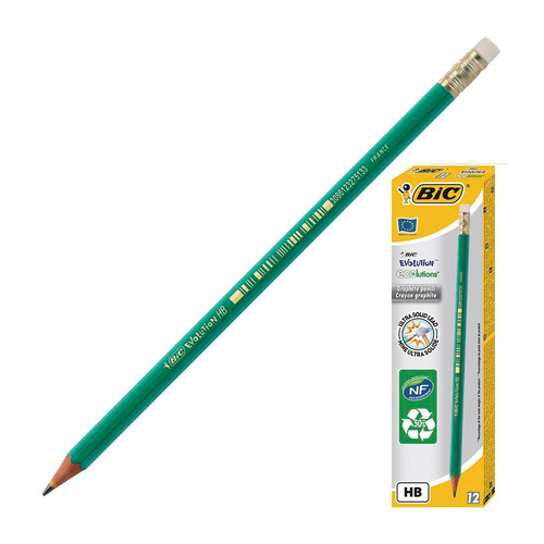 фото Карандаш bic evolution эко 8803323, шестигранный, коробка картонная 12 шт./кор.