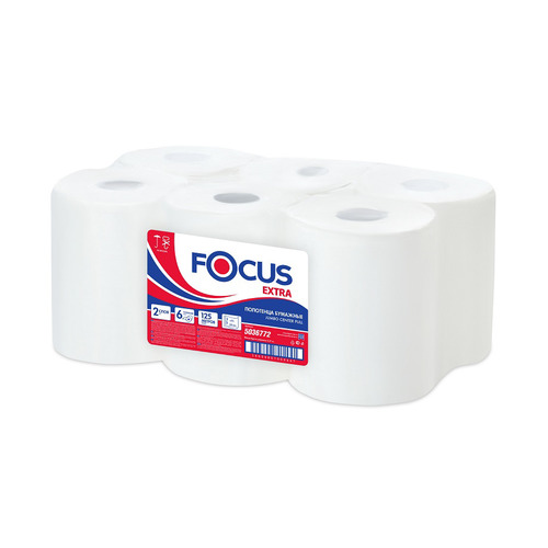 фото Полотенца бумажные focus jumbo centerpull 125м 2-хслойная 357лист. белый (упак.:6рул) (5036772)