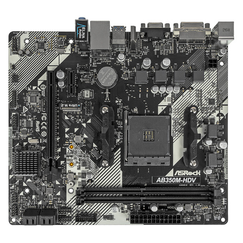 

Материнская плата ASROCK AB350M-HDV R4.0, SocketAM4, AMD B350, mATX, Ret