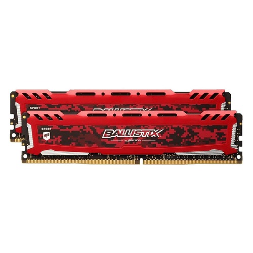 фото Модуль памяти crucial ballistix sport lt red bls2k16g4d26bfse ddr4 - 2x 16гб 2666, dimm, ret