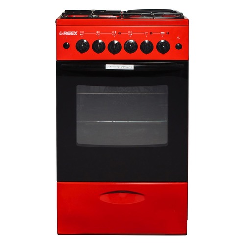 фото Газовая плита reex cge-531, электрическая духовка, без крышки, красный
