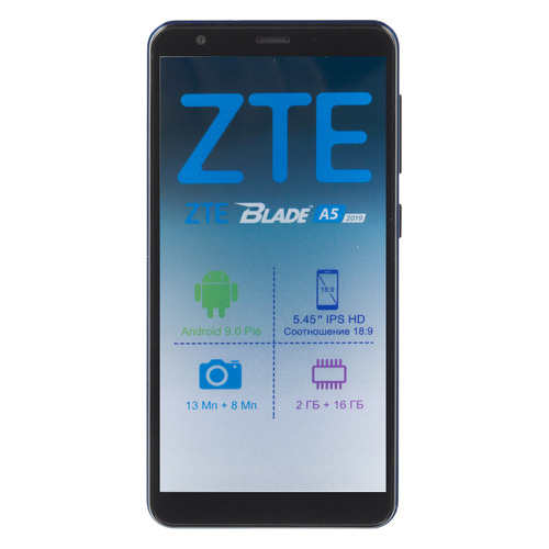 фото Смартфон zte blade a5 2019 16gb, синий