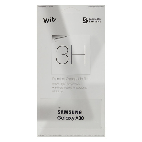 

Защитная пленка для экрана SAMSUNG WITS для Samsung Galaxy A30, прозрачная, 1 шт, прозрачный [gp-tfa305wsatr]