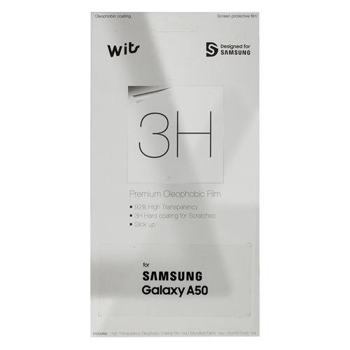 

Защитная пленка для экрана SAMSUNG WITS для Samsung Galaxy A50 прозрачная, 1 шт, прозрачный [gp-tfa505wsatr, WITS