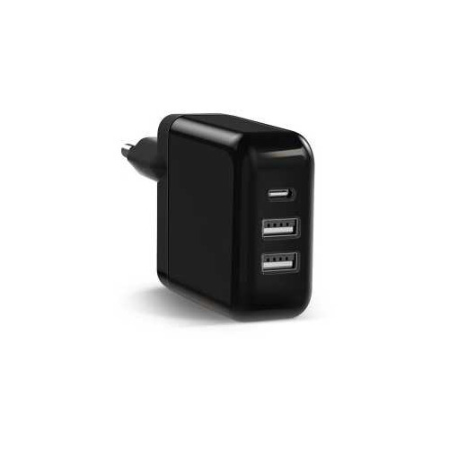 фото Сетевое зарядное устройство samsung keyco 3-in-1, 2 usb + usb type-c, usb type-c, 2a, черный