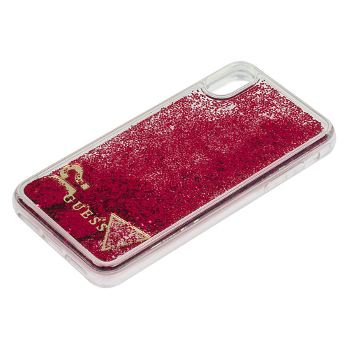 фото Чехол (клип-кейс) guess glitter raspberry, для apple iphone xs max, малиновый [guhci65glhflra] noname