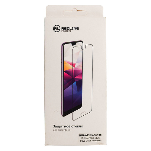 

Защитное стекло для экрана REDLINE для Huawei Honor 8S, 3D, 1 шт, черный [ут000018105]