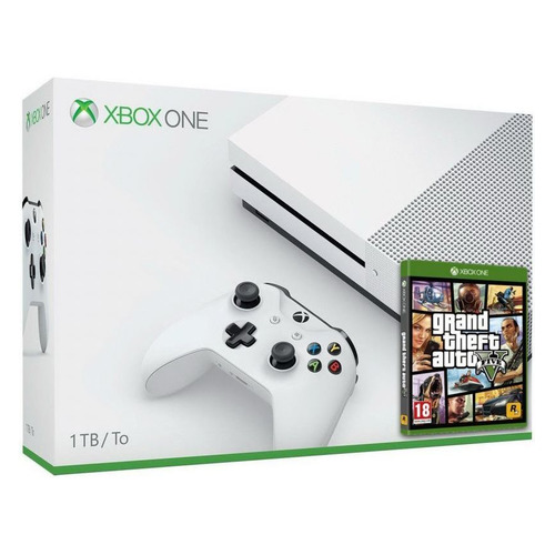 

Игровая консоль MICROSOFT Xbox One S с 1 ТБ памяти, игрой Grand Theft Auto 5, белый