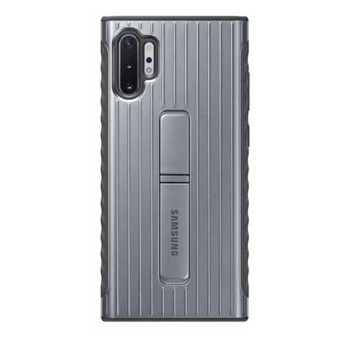 

Чехол (клип-кейс) SAMSUNG Protective Standing Cover, для Samsung Galaxy Note 10+, серебристый [ef-rn975csegru], Protective Standing Cover
