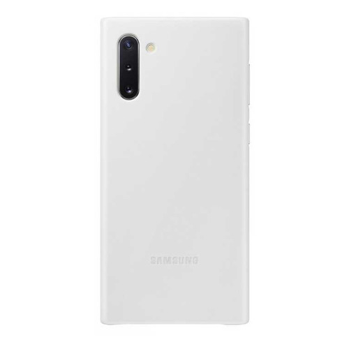 фото Чехол (клип-кейс) samsung leather cover, для samsung galaxy note 10, белый [ef-vn970lwegru]