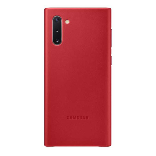 

Чехол (клип-кейс) SAMSUNG Leather Cover, для Samsung Galaxy Note 10, красный [ef-vn970lregru]