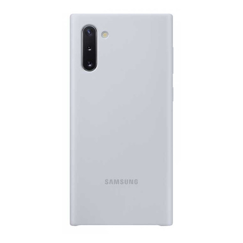 фото Чехол (клип-кейс) samsung silicone cover, для samsung galaxy note 10, серебристый [ef-pn970tsegru]